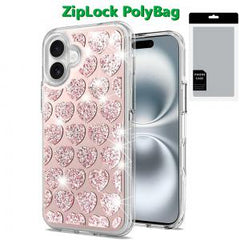 Phone Case for iPhone 16 Plus 6.7 inch Bling Hybrid Case Cover - E