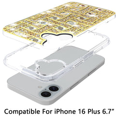 For iPhone 16 Plus 6.7 inch Bling Hybrid Case Cover - I
