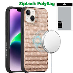 Phone Case For iPhone 13/14 Magnetic Chrome Case - Rose Gold Leopard