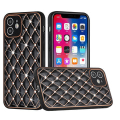 Phone Case for iPhone 13 Pro Royal Electroplated Diamond Bling Premium Hybrid Case Cover - Black