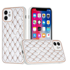 Phone Case for iPhone 13 Pro Royal Electroplated Diamond Bling Premium Hybrid Case Cover - White