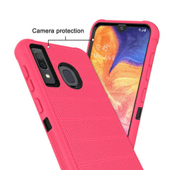 3-In-1 Hybrid Heavy Duty Holster Combo Case For SAMSUNG GALAXY A20 In Hot Pink