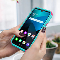 3in1 Hybrid Heavy Duty Defender Rugged Armor Case For LG HARMONY 4 In Green