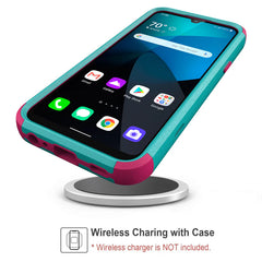 3in1 Hybrid Heavy Duty Defender Rugged Armor Case For LG HARMONY 4 In Green