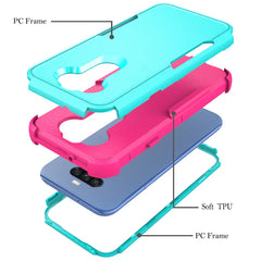 3in1 Hybrid Heavy Duty Defender Rugged Armor Military Grade Protective Case For LG STYLO5 In Green
