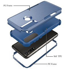 3in1 Hybrid Heavy Duty Defender Rugged Armor Military Grade Case MOTOROLA G POWER 2020 In Blue