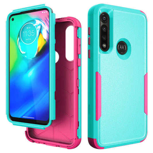 3in1 Hybrid Heavy Duty Defender Rugged Armor Military Grade Protective Case MOTOROLA G POWER 2020 In Green