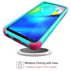 3in1 Hybrid Heavy Duty Defender Rugged Armor Military Grade Protective Case MOTOROLA G POWER 2020 In Green