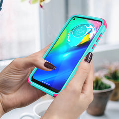 3in1 Hybrid Heavy Duty Defender Rugged Armor Military Grade Protective Case MOTOROLA G POWER 2020 In Green