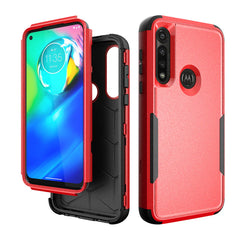 3in1 Hybrid Heavy Duty Defender Rugged Armor Military Grade Case MOTOROLA G POWER 2020 In Red