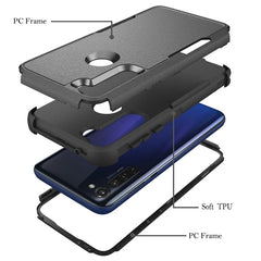 3in1 Hybrid Heavy Duty Defender Rugged Armor Military Grade Case MOTOROLA G STYLUS 2020 In Black