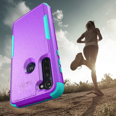 3in1 Hybrid Heavy Duty Defender Rugged Armor Military Grade Case MOTOROLA G STYLUS 2020 In Purple