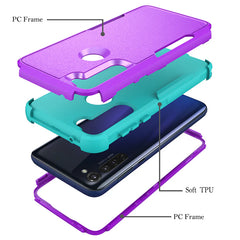 3in1 Hybrid Heavy Duty Defender Rugged Armor Military Grade Case MOTOROLA G STYLUS 2020 In Purple