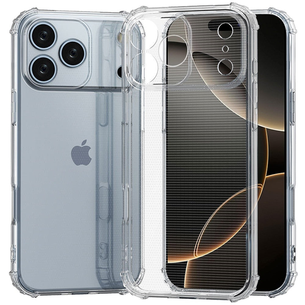 iPhone 17 Pro Max Shockproof Transparent Thick TPU Case Cover - Clear