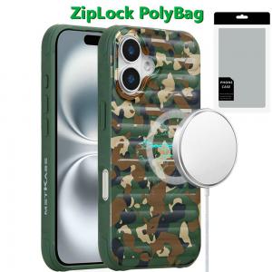 Phone Case for iPhone 16 Plus 6.7 inch Magnetic Chrome Case - Camo