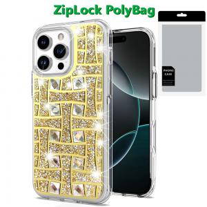 Phone Case for iPhone 16 Pro 6.3 inch Bling Hybrid Case Cover - I