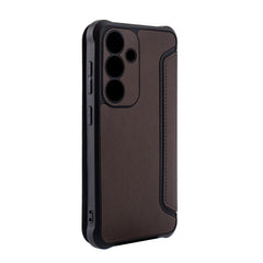 Magnetic wallet Leather phone case For Samsung Galaxy S24 Ultra In Brown SKU:FC36-SAMS24UBR