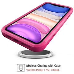 3in1 Hybrid Heavy Duty Defender Rugged Armor Case For APPLE IPHONE 11 PRO In Hot pink