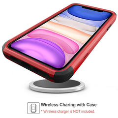 3in1 Hybrid Heavy Duty Defender Rugged Armor Case For APPLE IPHONE 11 PRO In Red