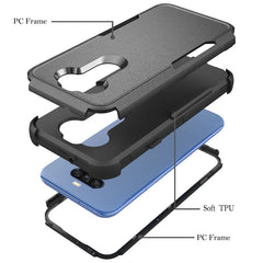 3in1 Hybrid Heavy Duty Defender Rugged Armor Military Grade Protective Case For LG ARISTO 5 In Black
