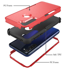 3in1 Hybrid Heavy Duty Defender Rugged Armor Military Grade Case MOTOROLA G STYLUS 2020 In Red