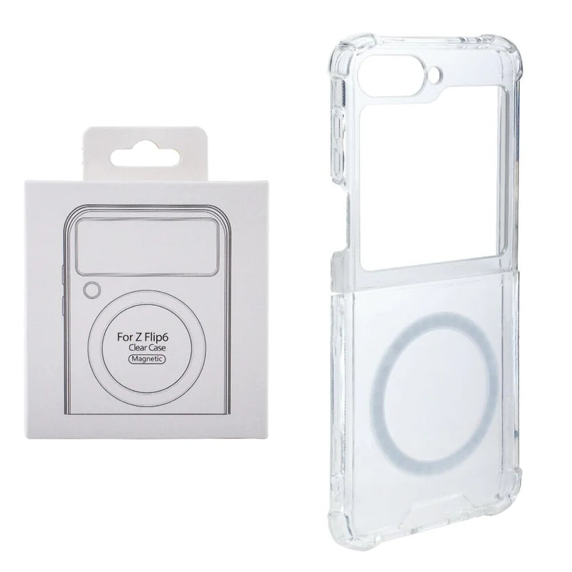 Magnetic Wireless Charging TPU Bumper Case For Z FLIP 6 In Clear