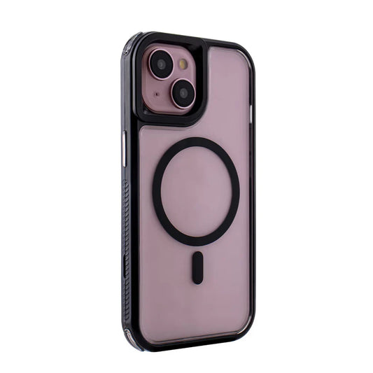 Heavy Duty 3-in-1 Hybrid Shockproof Anti-Fall Protective Magnetic Case for iPhone 15 in Black