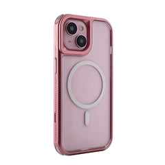 Heavy Duty 3-in-1 Hybrid Shockproof Anti-Fall Protective Magnetic Case for iPhone 15 in Pink