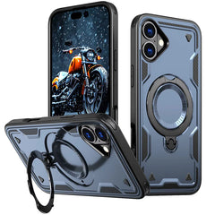 Reiko 360 Degree Rotating Magnetic Versatile Stand Navy Blue Compatible with iPhone 16