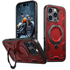 Reiko 360 Degree Rotating Magnetic Versatile Stand Red Compatible with iPhone 16 Pro