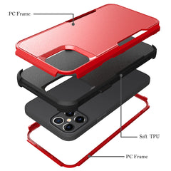3in1 Hybrid Heavy Duty Defender Rugged Armor Case For APPLE IPHONE 12 /12 PRO In Red
